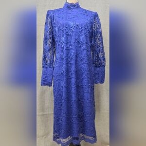 Beautiful Vintage Blair Boutique Lace Embroidered Purple Dress